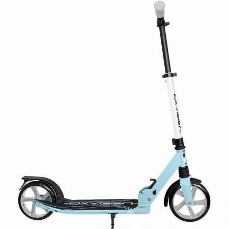 Trotinete - Trotineta Pliabila, cu Suspensie Dubla si Ghidon Reglabil, Roti PU 200 mm, ABEC 7, pentru Varsta 7+, sarcina maxima 100 kg, Blue Skids Control Oxygen