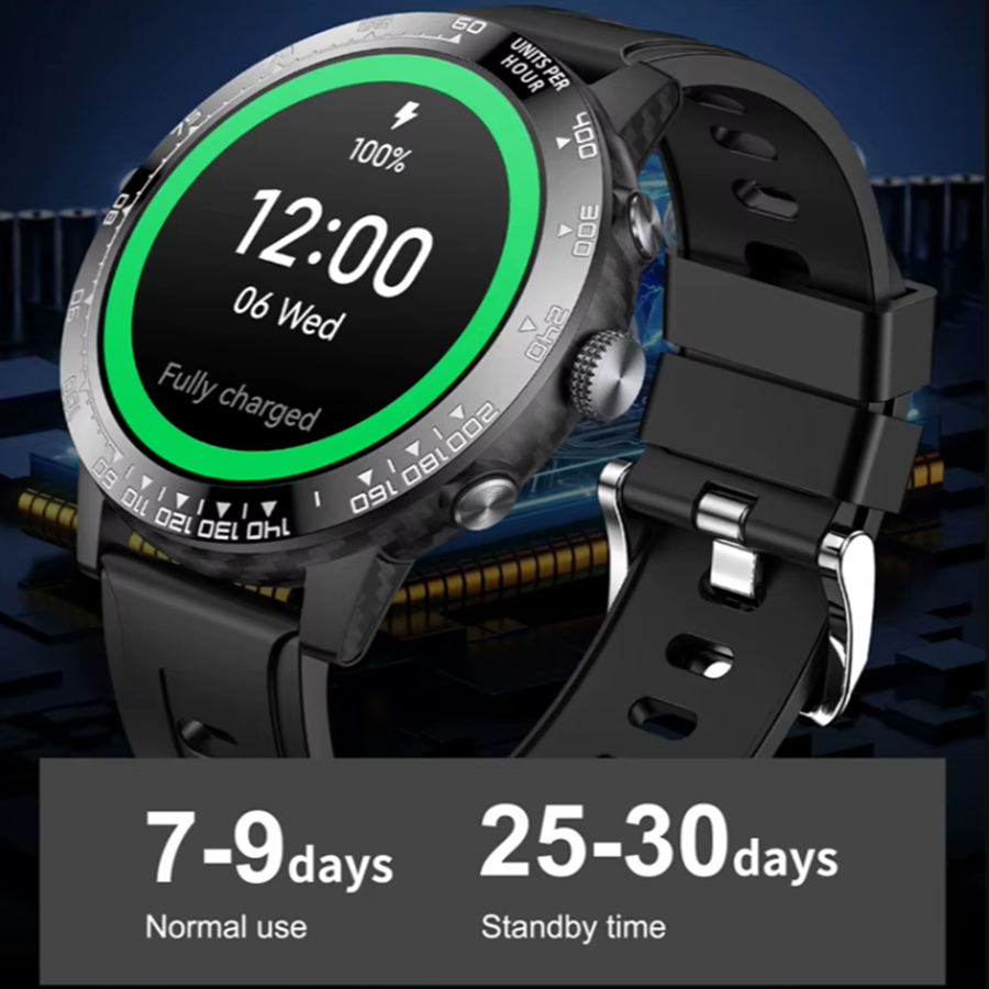 Ceas Smartwatch Zenark® G30 PRO Carbon, Ecran Amoled Ultra HD 4K, Baterie 450 mAh, Rezistent la socuri extreme, Subacvatic 3 ATM, Busola, Altimetru, Barometru, Functie ritm cardiac, Somn, Oxigen sange SpO2, Stres, Respiratie, 170+ moduri de sport, Gri [11]