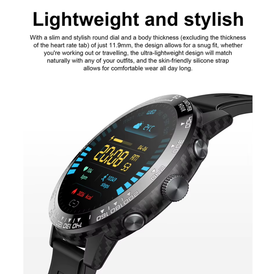 Ceas Smartwatch Zenark® G30 PRO Carbon, Ecran Amoled Ultra HD 4K, Baterie 450 mAh, Rezistent la socuri extreme, Subacvatic 3 ATM, Busola, Altimetru, Barometru, Functie ritm cardiac, Somn, Oxigen sange SpO2, Stres, Respiratie, 170+ moduri de sport, Gri [4]