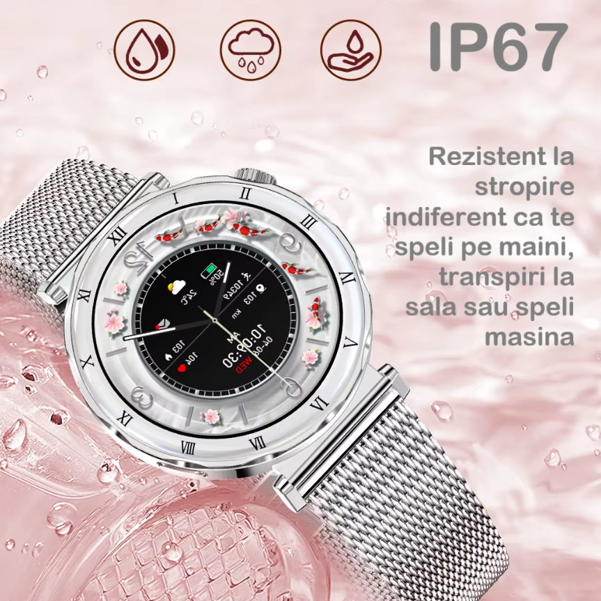 Ceas SmartWatch Dama ZENARK® i22 PRO, SUPER AMOLED, Auriu [11]