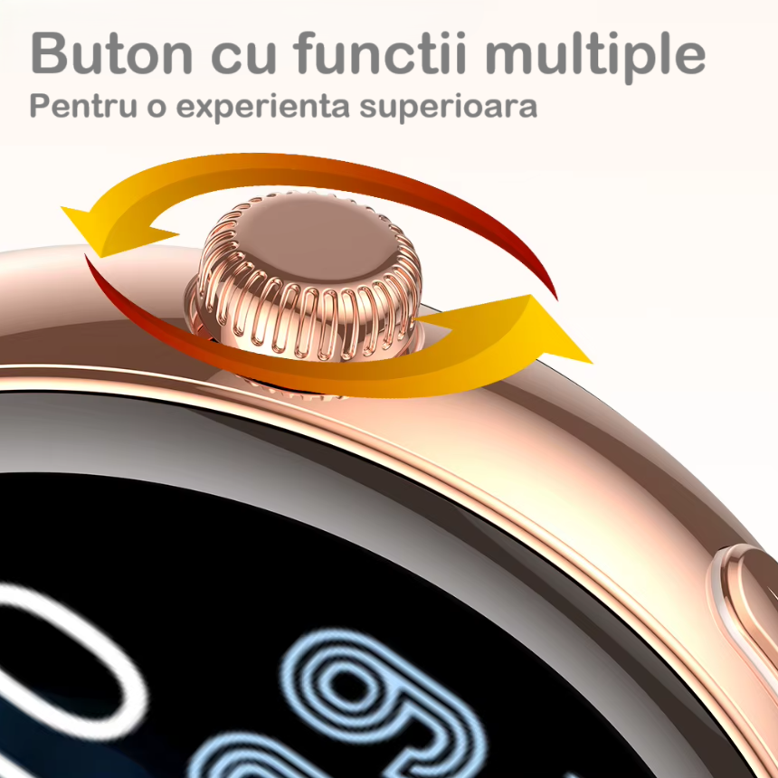 Ceas SmartWatch de Dama ZENARK® MED EX 9 PRO, Ecran AMOLED Ultra HD 4K, 2 Bratari, Functii sanatate, Sporturi multiple, Silver [7]