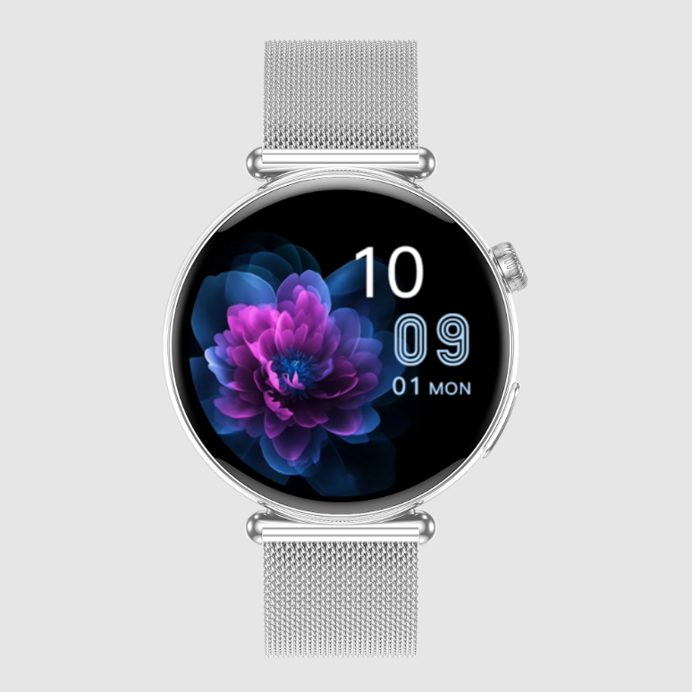 Ceas SmartWatch de Dama ZENARK® MED EX 9 PRO, Ecran AMOLED Ultra HD 4K, 2 Bratari, Functii sanatate, Sporturi multiple, Silver [5]