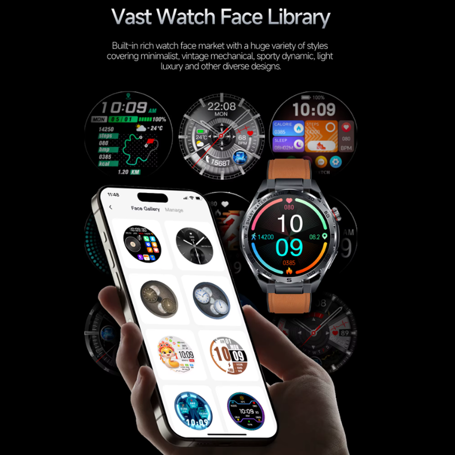 Ceas SmartWatch ZENARK® X-ET 47 PRO, Ecran IPS Ultra 4K, Functii sanatate, Negru [19]