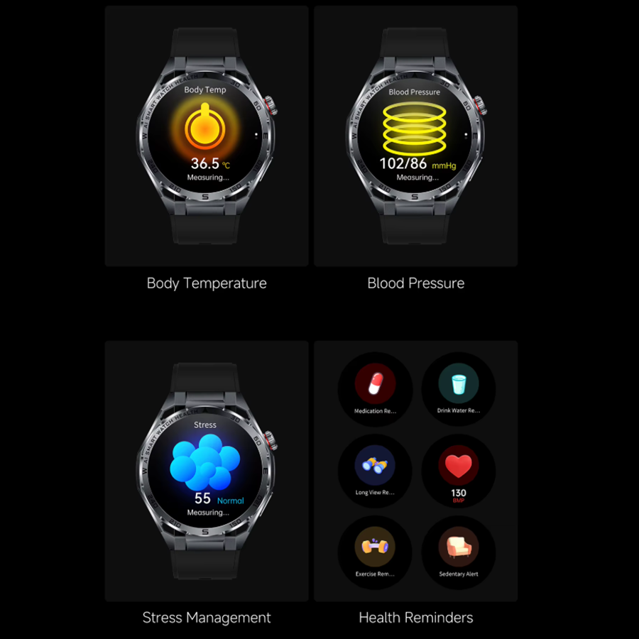Ceas SmartWatch ZENARK® X-ET 47 PRO, Ecran IPS Ultra 4K, Functii sanatate, Negru [18]