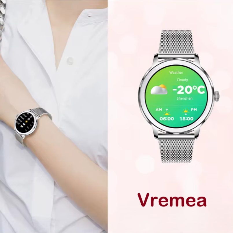 Ceas SmartWatch de Dama ZENARK® T50-XS PRO, 2 Bratari, Ecran AMOLED Ultra HD 4K, Silver [16]