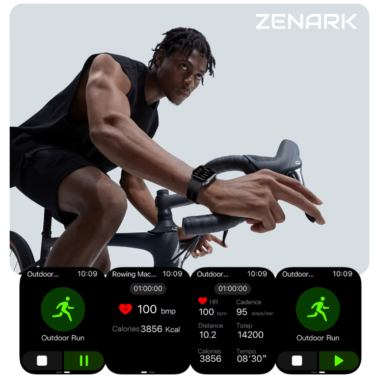 Ceas SmartWatch ZENARK® MEDX 13 PRO, Ecran IPS Ultra 4K, 2 Bratari, Functie SOS Persoane in Varsta, Lanterna LED, SOS LED, Sporturi Multiple, Negru [21]