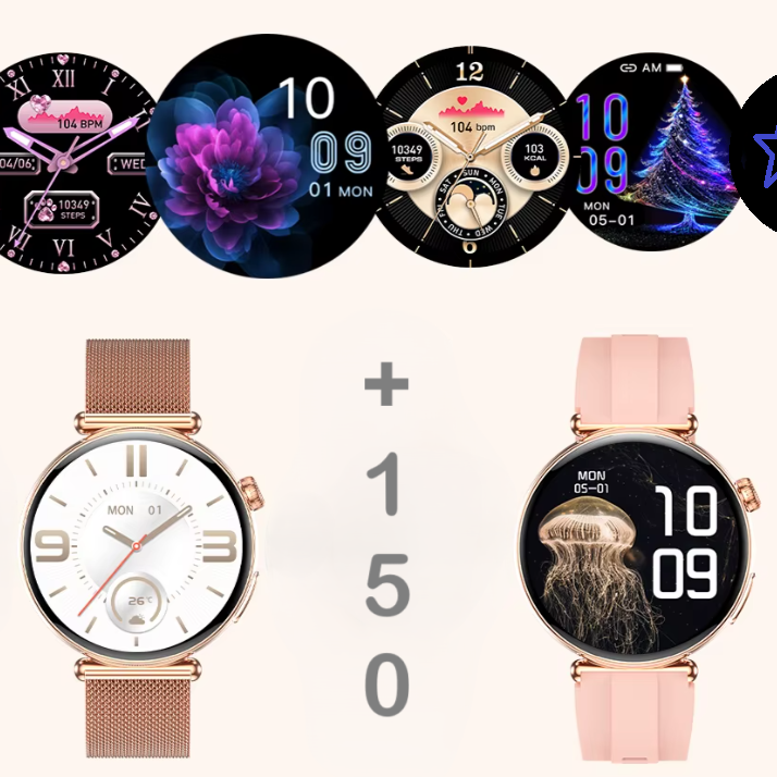 Ceas SmartWatch de Dama ZENARK® MED EX 9 PRO, Ecran AMOLED Ultra HD 4K, 2 Bratari, Functii sanatate, Sporturi multiple, Gold [19]