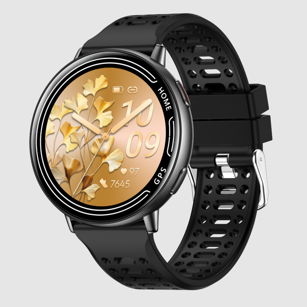 Ceas SmartWatch ZENARK® K100, Ecran Ultra HD 360x360, 2 bratari incluse, GPS integrat, 100+ Sporturi, Negru [6]