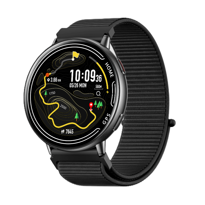 Ceas SmartWatch ZENARK® K100, Ecran Ultra HD 360x360, 2 bratari incluse, GPS integrat, 100+ Sporturi, Negru [3]