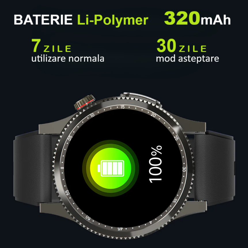 Ceas SmartWatch ZENARK® HX 9 PRO, Ecran AMOLED Ultra HD 4K, Monitorizare Glicemie, ECG, Ritm cardiac 24H, Somn, Oxigen sange, Temperatura corporala, Tensiune arteriala, Respiratie, Analiza sange, Evaluare rapida 30 Sec, Notificari, Apel, SMS, Negru [5]