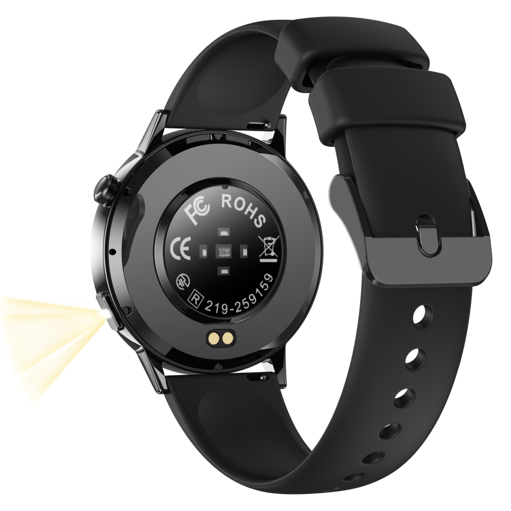 Ceas SmartWatch ZENARK® Dbit 8, 2 Bratari, Ecran 1.32 inch AMOLED Ultra HD 4K, Functii sanatate, Sporturi multiple, Lanterna, Negru [2]