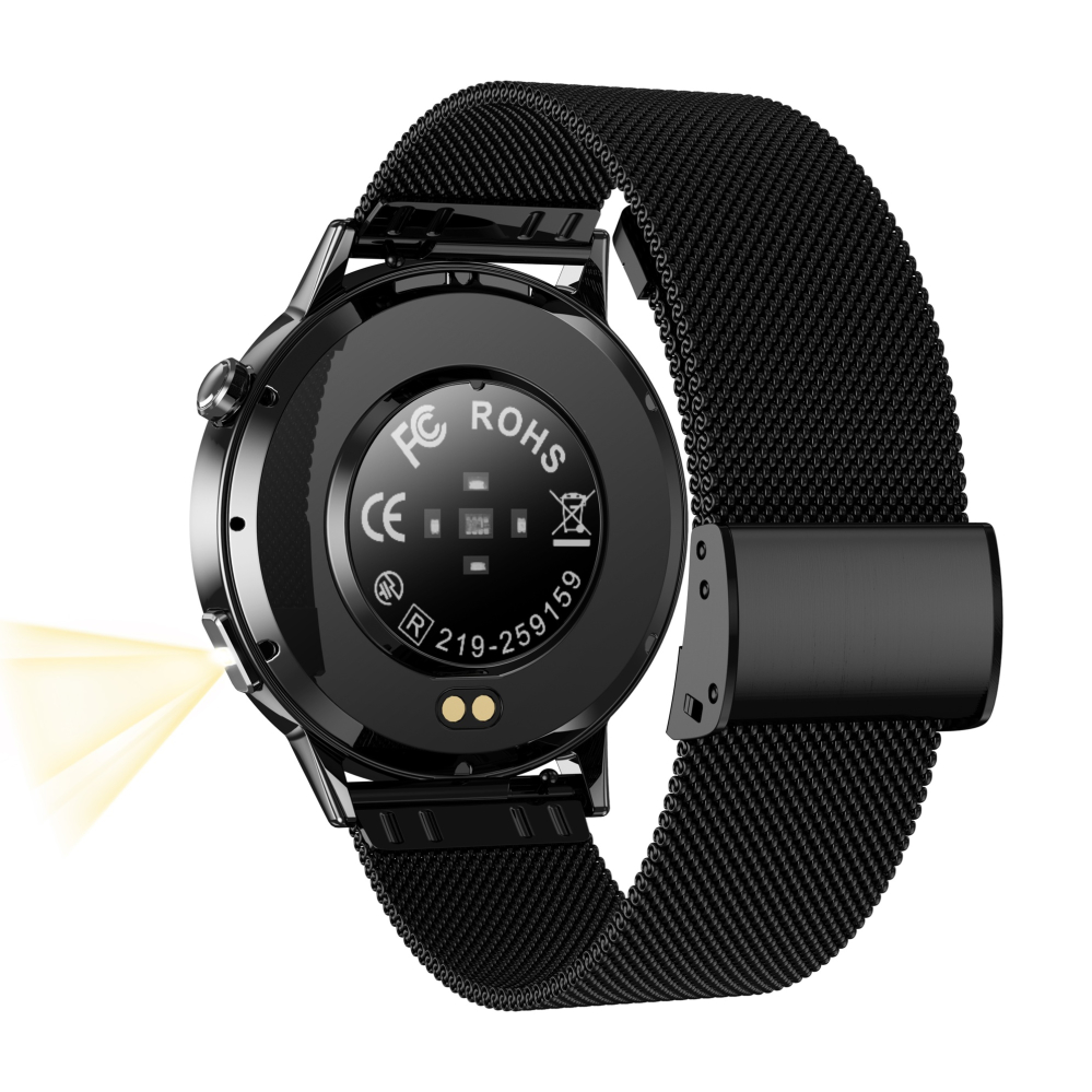 Ceas SmartWatch ZENARK® Dbit 8, 2 Bratari, Ecran 1.32 inch AMOLED Ultra HD 4K, Functii sanatate, Sporturi multiple, Lanterna, Negru [3]