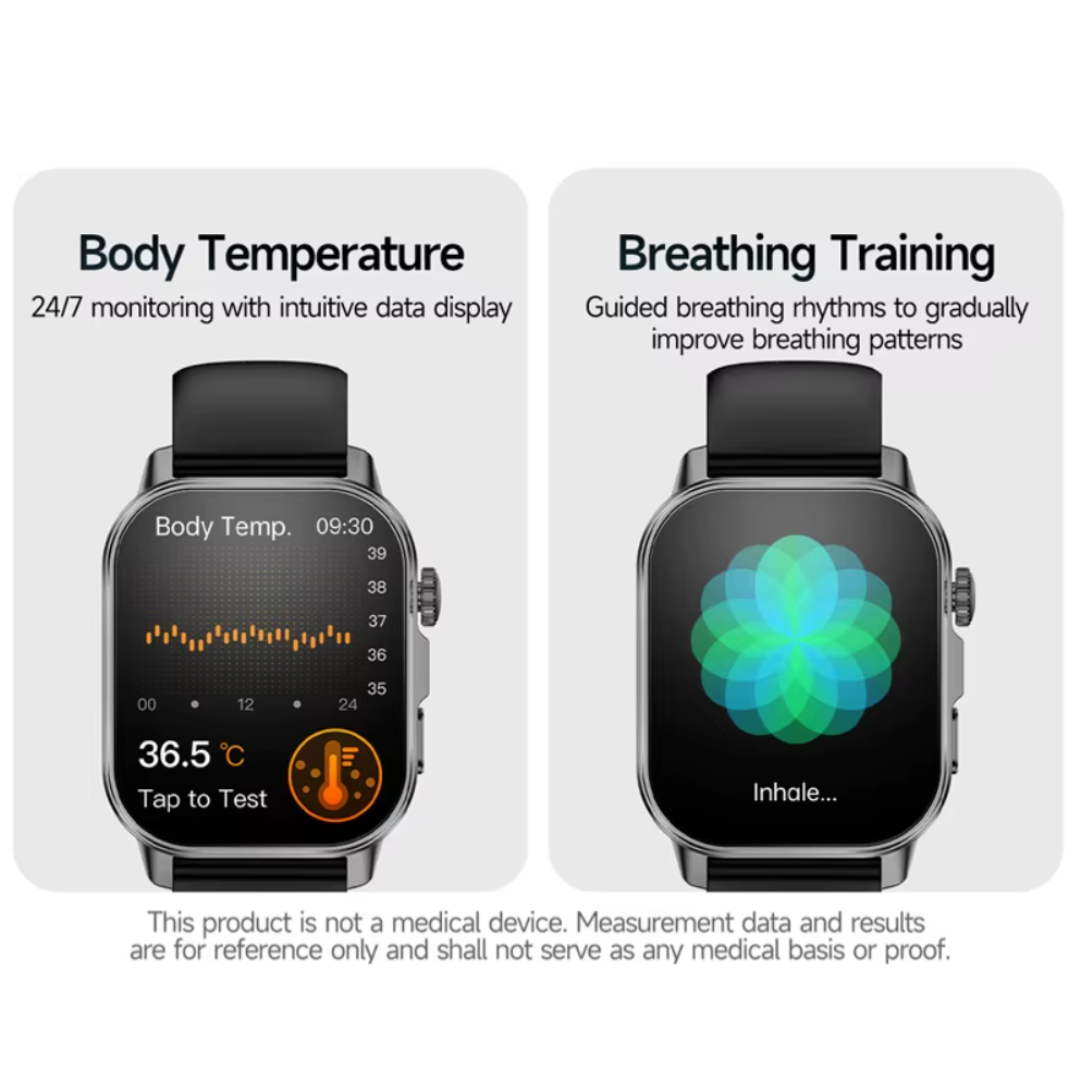Ceas SmartWatch ZENARK® ET57 ONE, Ecran IPS UHD 4K, Functii sanatate, +100 Sporturi, Negru [8]