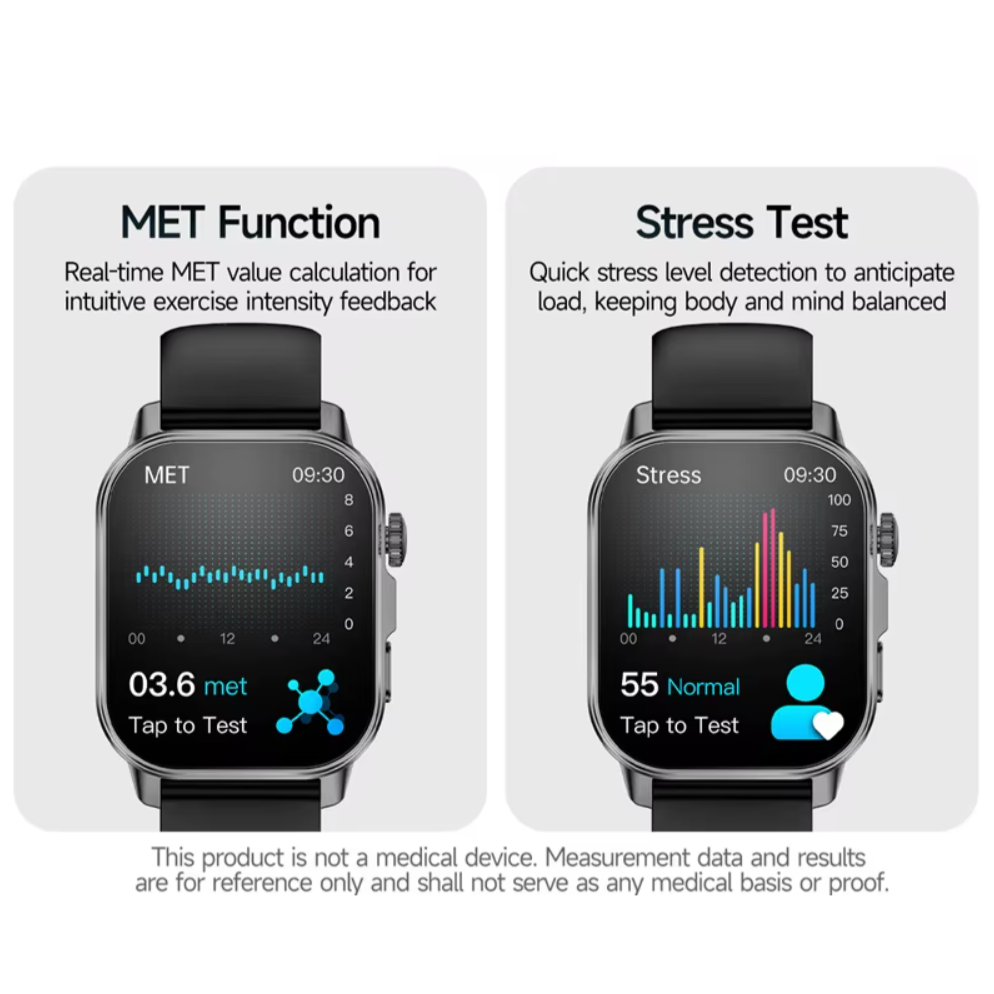Ceas SmartWatch ZENARK® ET57 ONE, Ecran IPS UHD 4K, Functii sanatate, +100 Sporturi, Negru [7]