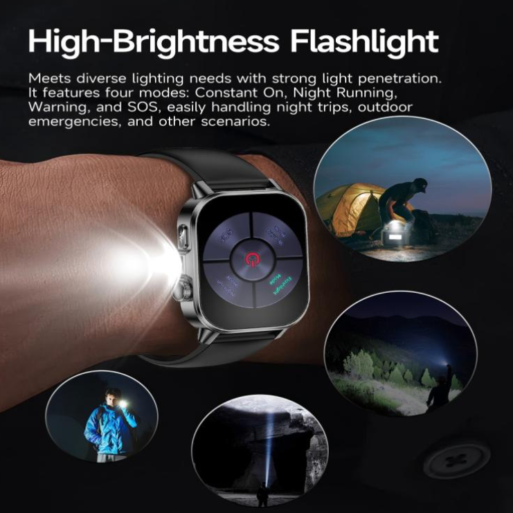 Ceas SmartWatch ZENARK® ET57 ONE, Ecran IPS UHD 4K, Functii sanatate, +100 Sporturi, Negru [14]