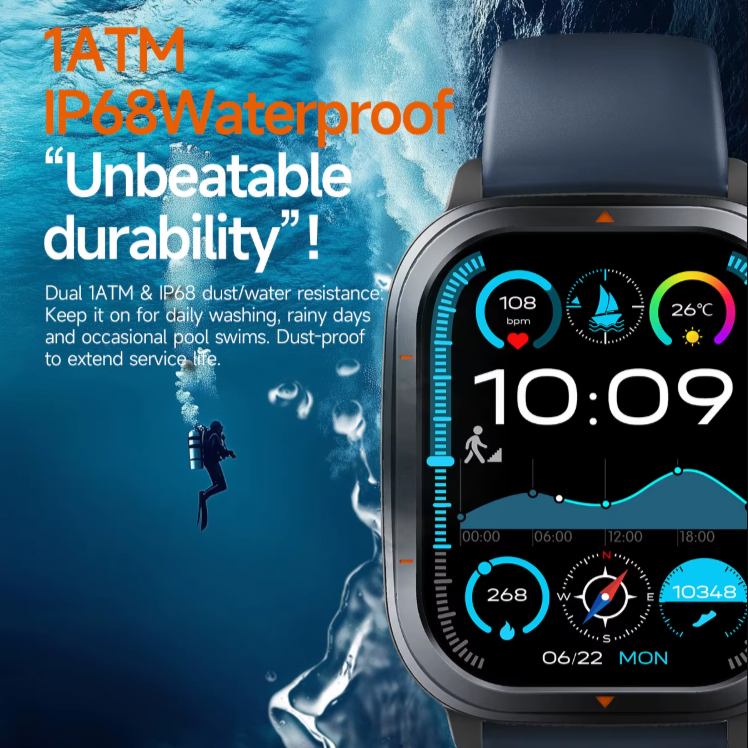 Ceas Smartwatch Zenark® T500 S, GPS integrat, Ecran IPS HD, Baterie 450 mAh, Negru [7]