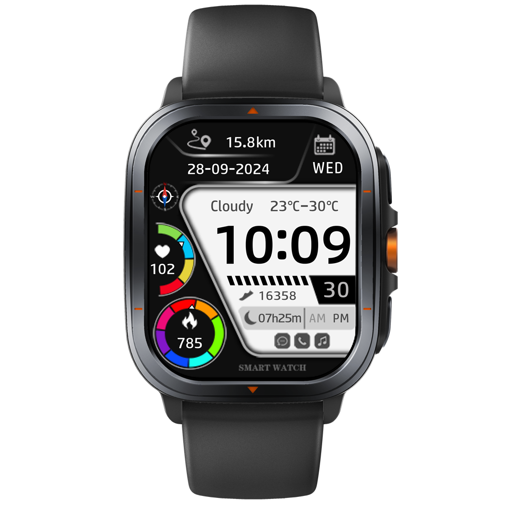Ceas Smartwatch Zenark® T500 S, GPS integrat, Ecran IPS HD, Baterie 450 mAh, Negru [19]