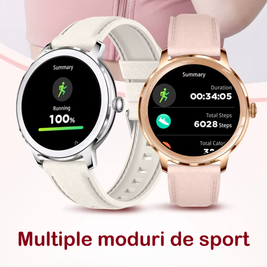 Ceas SmartWatch de Dama ZENARK® T50-XS PRO, 2 Bratari, Ecran AMOLED Ultra HD 4K, Gold [13]