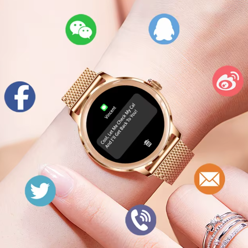 Ceas SmartWatch de Dama ZENARK® T50-XS PRO, 2 Bratari, Ecran AMOLED Ultra HD 4K, Gold [14]