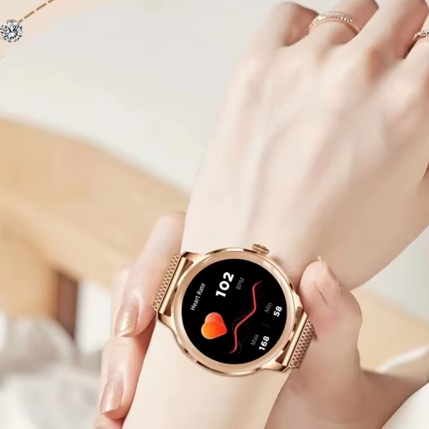 Ceas SmartWatch de Dama ZENARK® T50-XS PRO, 2 Bratari, Ecran AMOLED Ultra HD 4K, Gold [10]