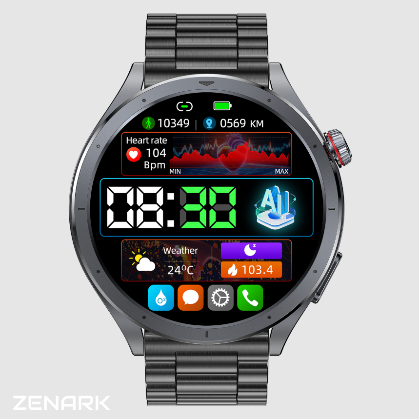 Ceas SmartWatch ZENARK® MED-X 14 PRO, Ecran IPS Ultra 4K, Functii sanatate, Negru [2]