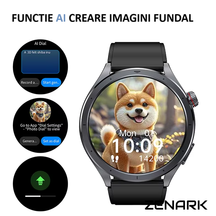 Ceas SmartWatch ZENARK® MED-X 14 PRO, Ecran IPS Ultra 4K, Functii sanatate, Negru [21]