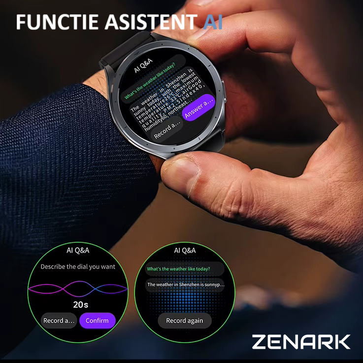 Ceas SmartWatch ZENARK® MED-X 14 PRO, Ecran IPS Ultra 4K, Functii sanatate, Negru [22]