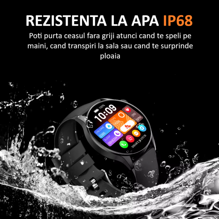 Ceas SmartWatch ZENARK® Y8 LITE, Ecran AMOLED, Ultra HD 4K, Roz [13]