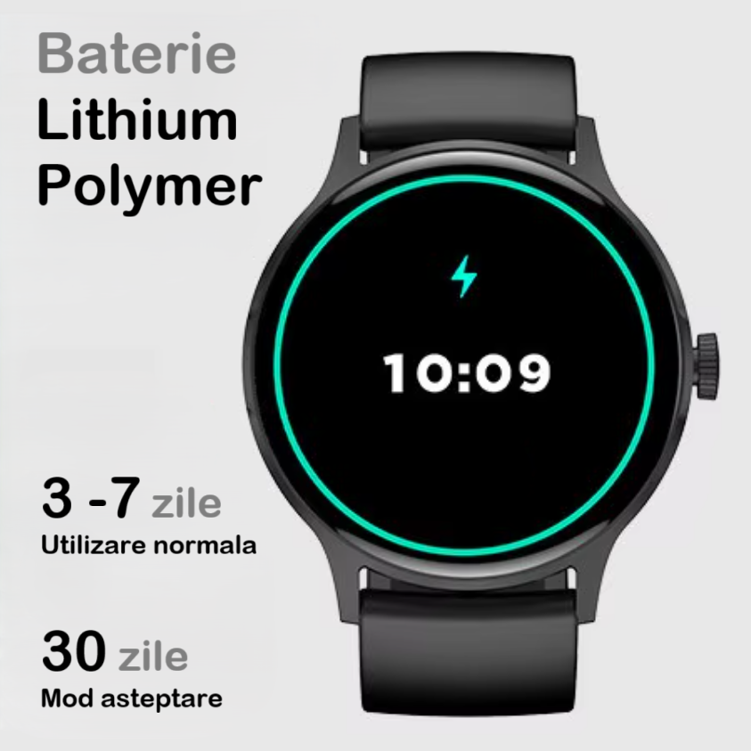 Ceas SmartWatch ZENARK® H30, 2 Bratari, Ecran AMOLED, Rezolutie Ultra HD 4K, Negru [4]