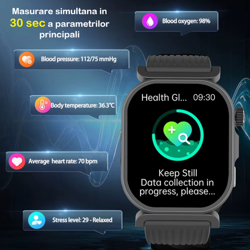 Ceas SmartWatch ZENARK® H10, Ecran IPS HD, Negru [6]