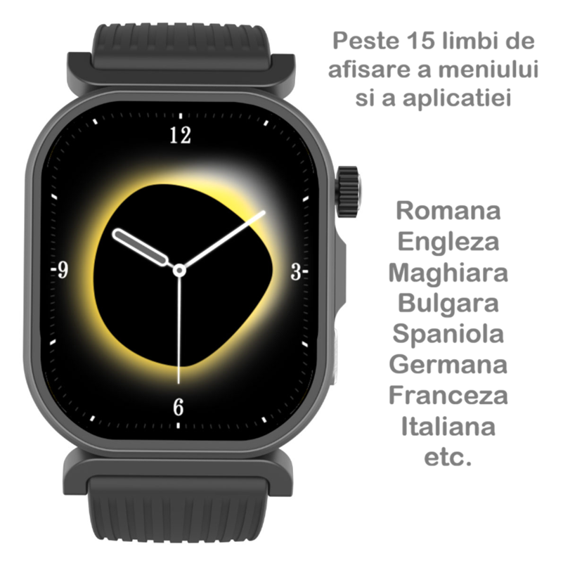 Ceas SmartWatch ZENARK® H10, Ecran IPS HD, Negru [4]
