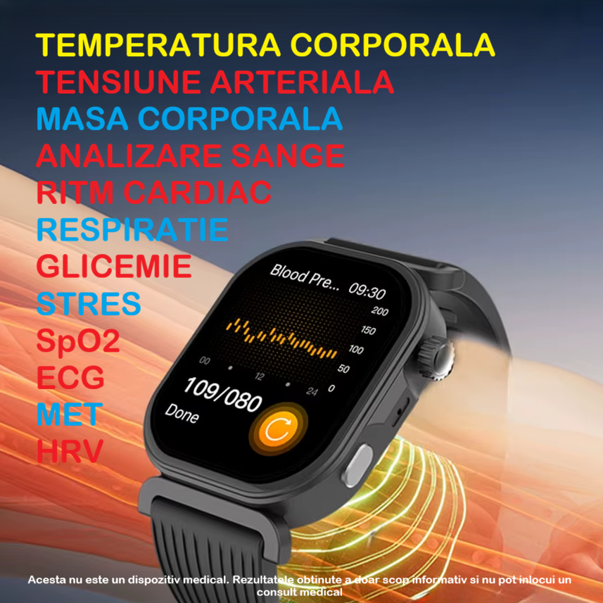 Ceas SmartWatch ZENARK® H10, Ecran IPS HD, Negru [3]