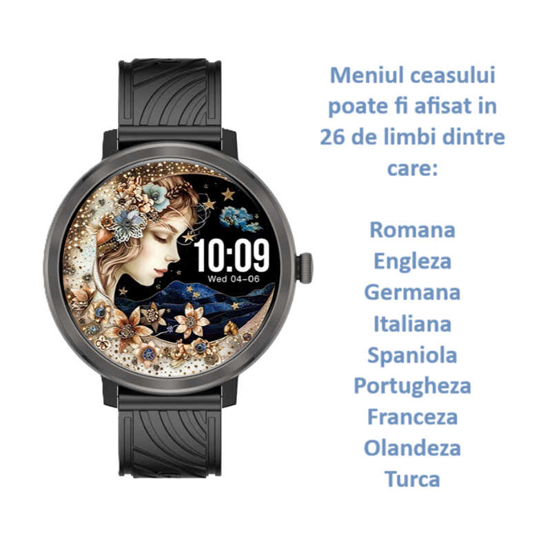 SmartWatch ZENARK® XN 7 PRO, Ecran AMOLED, Negru [2]