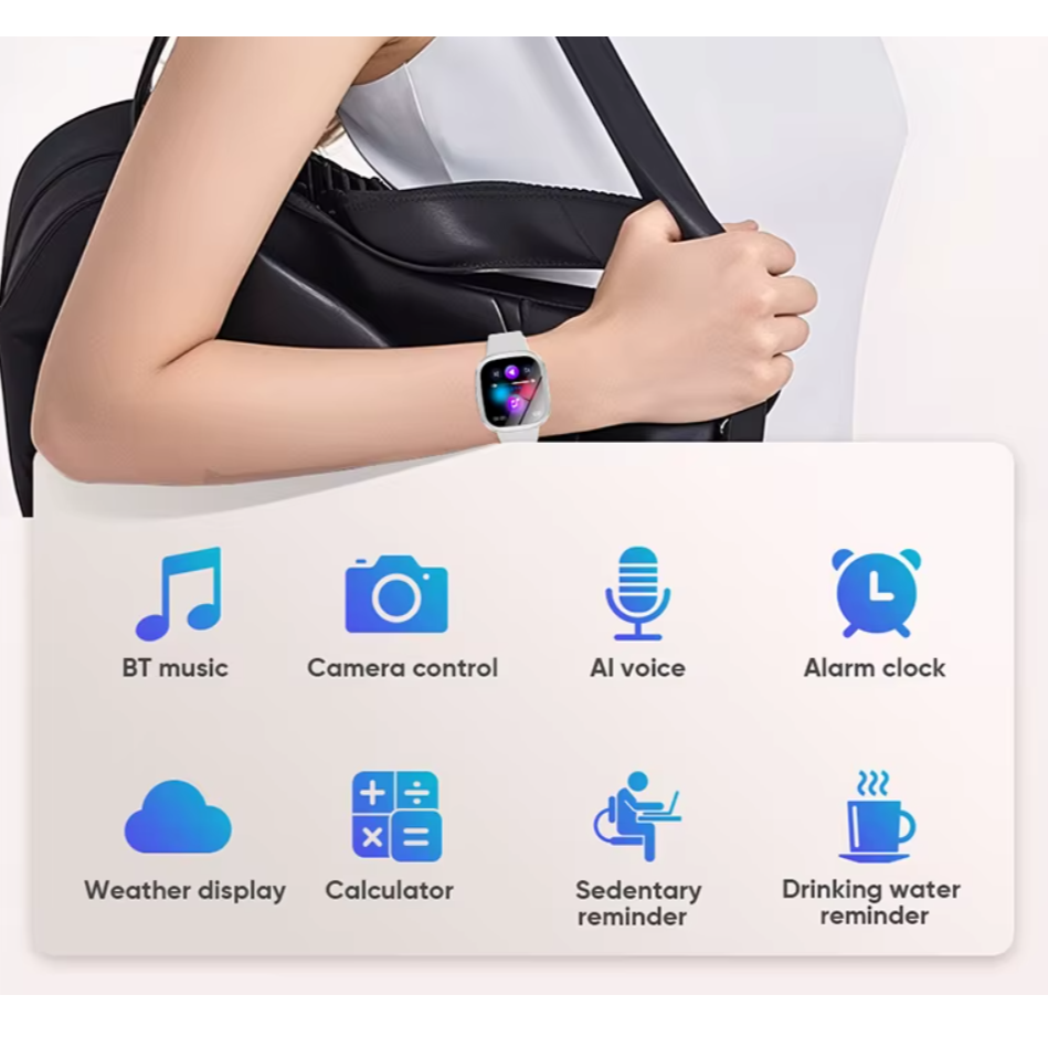 Ceas SmartWatch de Dama ZENARK® Matrix, Ecran Ultra HD, Scanare rapida functii sanatate 30 sec, Sporturi, Notificari, Gri/Alb [10]
