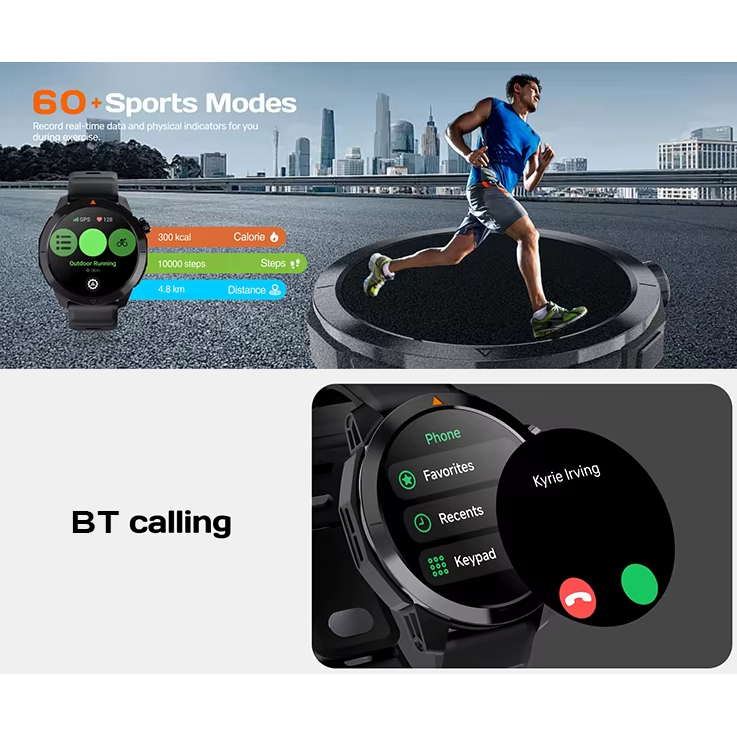 Smartwatch ZENARK® XN7 LITE, Ecran AMOLED, Subacvatic 3 ATM, Busola, GPS integrat, Altimetru, Barometru, Gri [10]