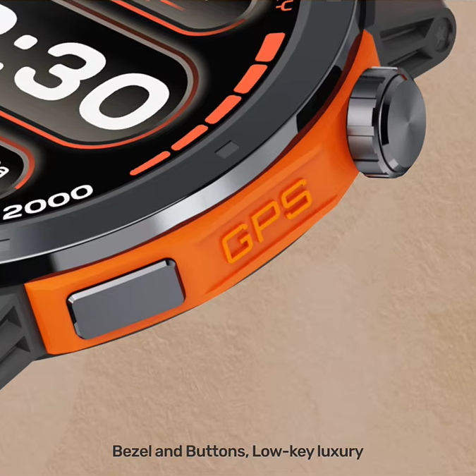 Smartwatch ZENARK® XN7 LITE, Ecran AMOLED, Subacvatic 3 ATM, Busola, GPS integrat, Altimetru, Barometru, Negru/Portocaliu [2]
