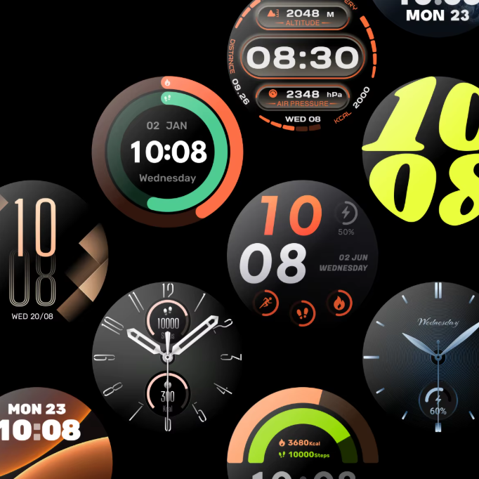 Smartwatch ZENARK® XN7 LITE, Ecran AMOLED, Subacvatic 3 ATM, Busola, GPS integrat, Altimetru, Barometru, Negru/Portocaliu [10]