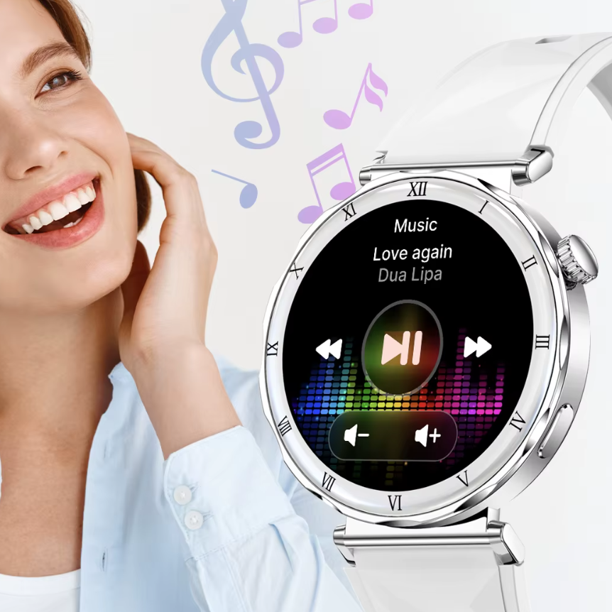 Ceas Smartwatch Dama ZENARK® i22 PRO, SUPER AMOLED, Silver/White [8]