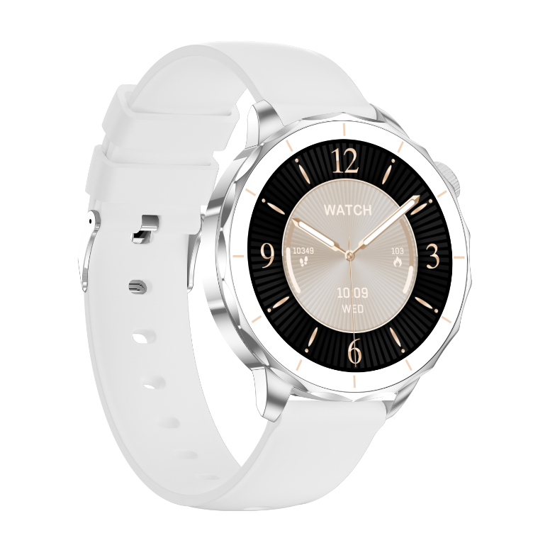 Ceas SmartWatch Dama ZENARK® Watch H65 PRO, 2 Bratari, Ecran AMOLED, Ultra HD 4K, Silver/White - RESIGILAT [2]
