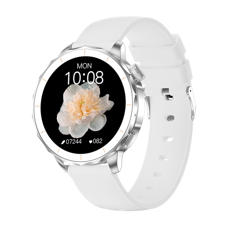 Ceas SmartWatch Dama ZENARK® Watch H65 PRO, 2 Bratari, Ecran AMOLED, Ultra HD 4K, Silver/White - RESIGILAT [3]