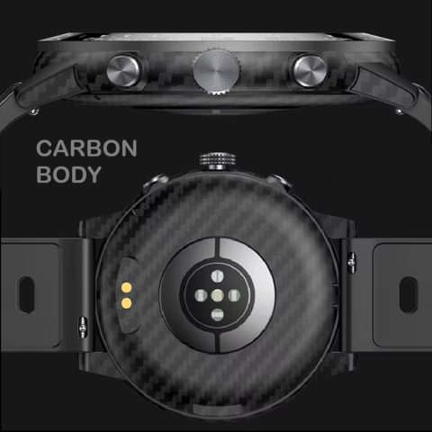 Ceas Smartwatch Zenark® G30 PRO Carbon, Ecran Amoled Ultra HD 4K, Baterie 450 mAh, Rezistent la socuri extreme, Subacvatic 3 ATM, Busola, Altimetru, Barometru, Functie ritm cardiac, Somn, Oxigen sange SpO2, Stres, Respiratie, 170+ moduri de sport, Gri [2]