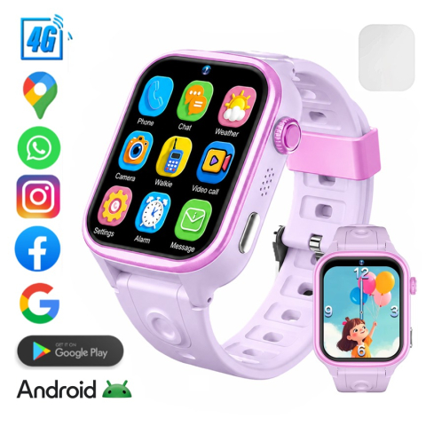 TOATE PRODUSELE - Ceas smartwatch copii cu localizare GPS si telefon ZENARK® A6 PRO, Ecran 1.72 inch RETINA, Roz