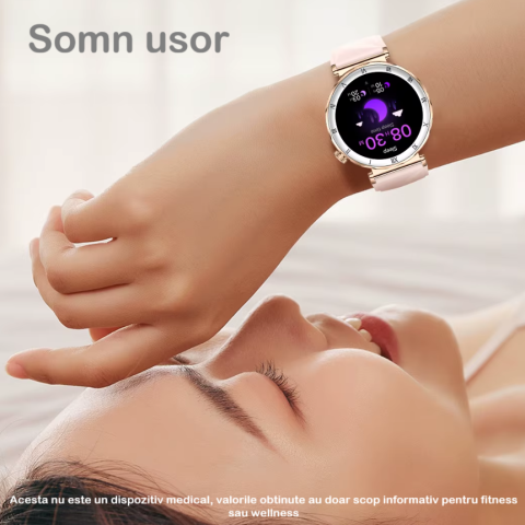 Ceas SmartWatch Dama ZENARK® i22 PRO, SUPER AMOLED, Auriu [7]