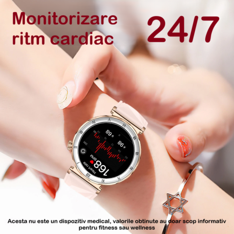 Ceas SmartWatch Dama ZENARK® i22 PRO, SUPER AMOLED, Auriu [4]