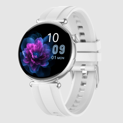 Ceas SmartWatch de Dama ZENARK® MED EX 9 PRO, Ecran AMOLED Ultra HD 4K, 2 Bratari, Functii sanatate, Sporturi multiple, Silver [1]