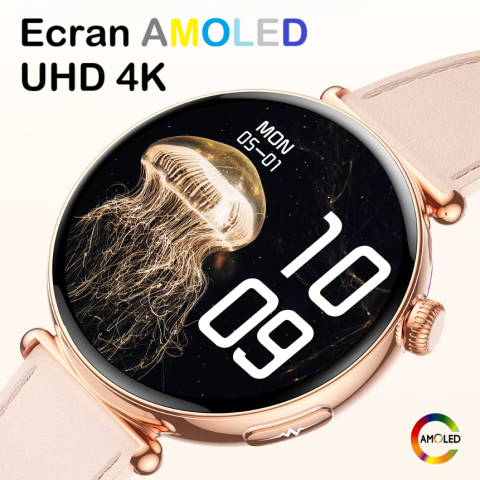 Ceas SmartWatch de Dama ZENARK® MED EX 9 PRO, Ecran AMOLED Ultra HD 4K, 2 Bratari, Functii sanatate, Sporturi multiple, Silver [5]