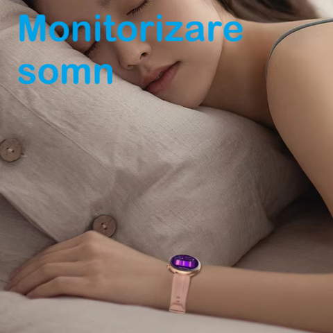 Ceas SmartWatch de Dama ZENARK® MED EX 9 PRO, Ecran AMOLED Ultra HD 4K, 2 Bratari, Functii sanatate, Sporturi multiple, Gold [14]