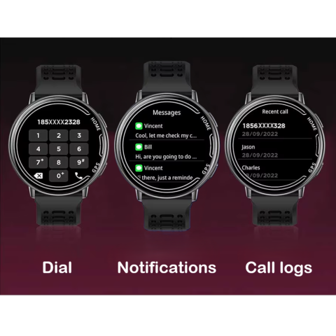 Ceas SmartWatch ZENARK® K100, Ecran Ultra HD 360x360, 2 bratari incluse, GPS integrat, 100+ Sporturi, Negru [9]
