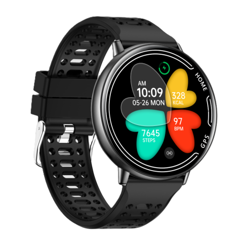 Ceas SmartWatch ZENARK® K100, Ecran Ultra HD 360x360, 2 bratari incluse, GPS integrat, 100+ Sporturi, Negru [4]