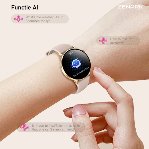 Ceas SmartWatch ZENARK® Dbit 8, 2 Bratari, Ecran 1.32 inch AMOLED Ultra HD 4K, Functii sanatate, Sporturi multiple, Lanterna, Negru [15]
